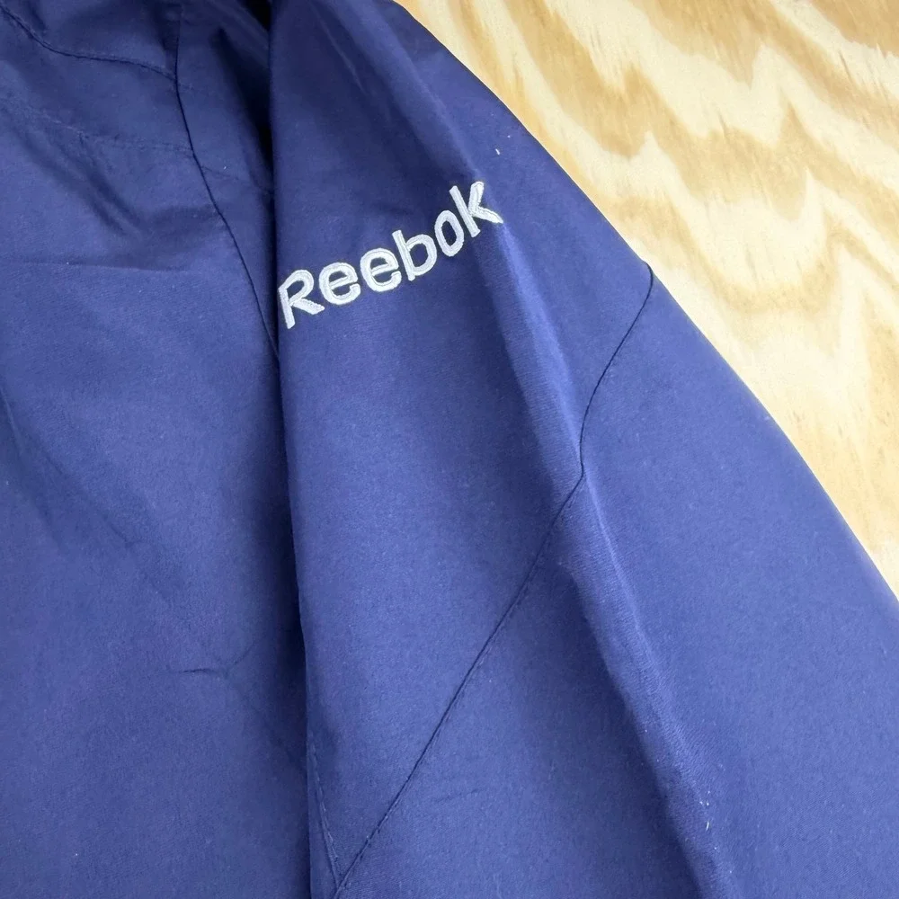 Reebok NFL Onfield Denver Broncos Mens XL Quarter Zip Windbreaker Jacket Blue